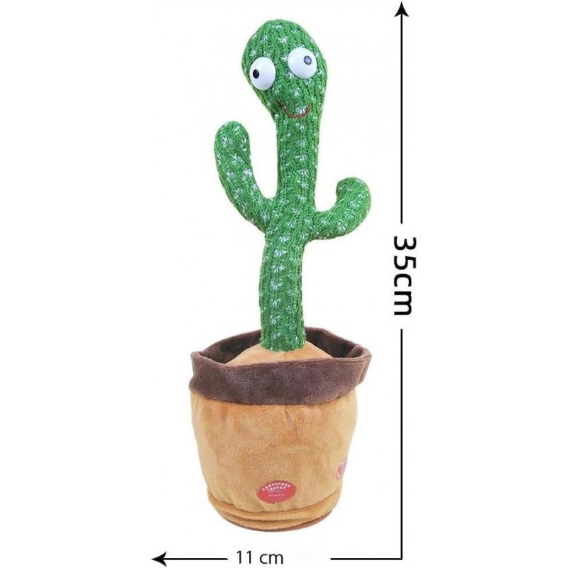 Cactus Qui Danse et Répète,Cactus Chantant et Dansant, Jouet de Danse Drôle pour Les Enfants,Parfait, Fête, Noël, Cadeau
