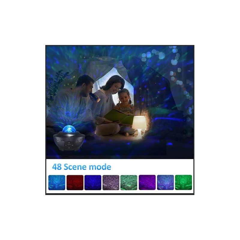 Star Projector Night Light, Galaxy Light Projector avec Star, Lampe de musique romantique LED Starry Sky, avec télécommande,