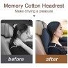 WAITLOVER Oreiller de voiture 3D en mousse à mémoire de forme - Coussin réglable pour appuie-tête de voiture - Coussin de voyage