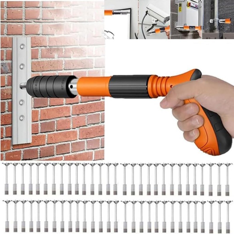 Wechoide Mini pistolet à ongles manuel en acier léger et confortable à tenir