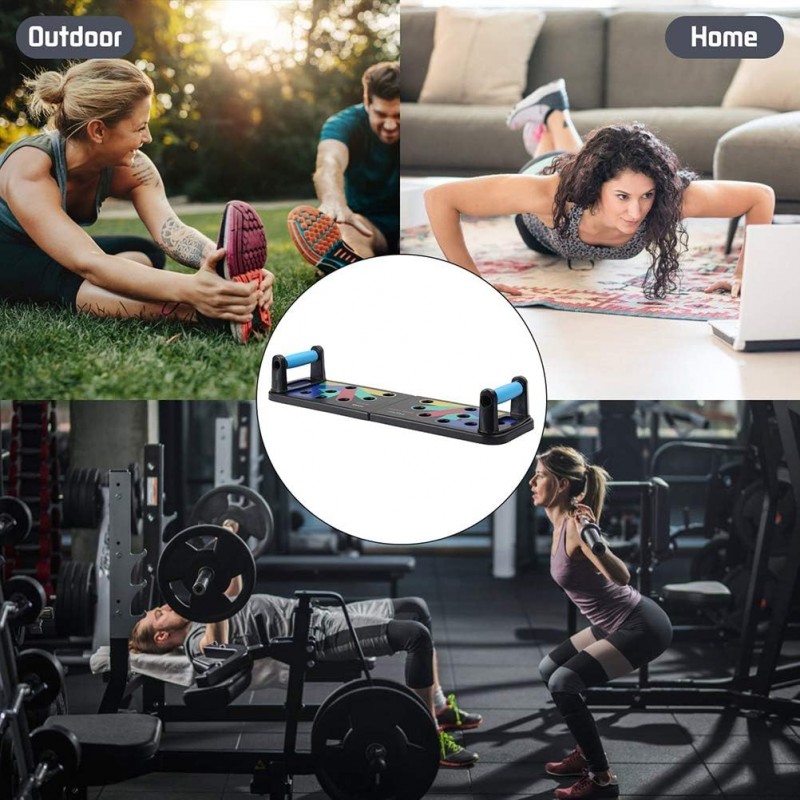  9 en 1 Système de Pliage Push-up Bracket Board Portable Fitness Workout Gym Exercise Stands for Home