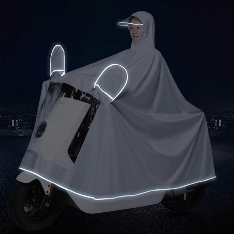  Imperméable Universel Imperméable à Capuche Protection Complète Double Chapeau Imperméable