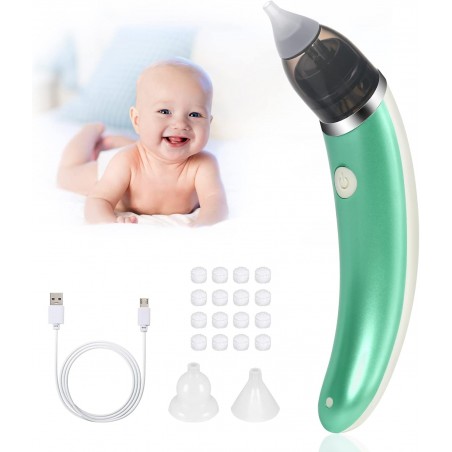 ACWOO Aspirateur Nasal pour Bébé, Mouche Bebe Electrique avec 5 Niveaux d'aspiration et 2 Tailles d'embouts en Silicone,