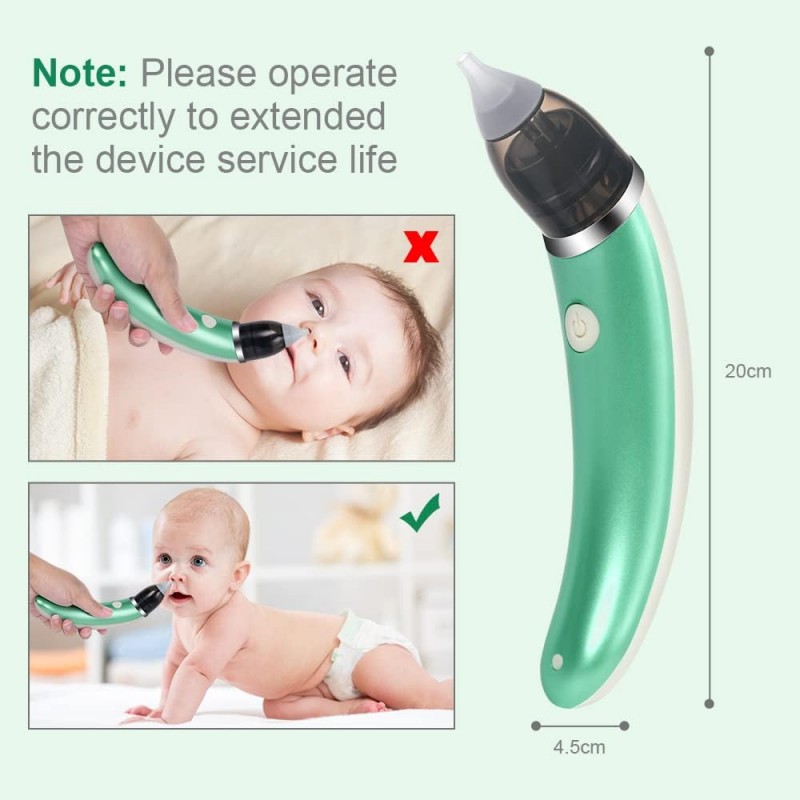 ACWOO Aspirateur Nasal pour Bébé, Mouche Bebe Electrique avec 5 Niveaux d'aspiration et 2 Tailles d'embouts en Silicone,