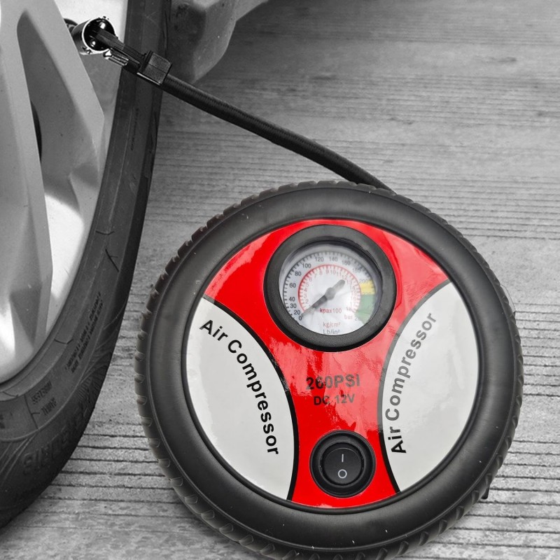Gonfleur de pneu avec manomètre, compresseur d'air portable | Gonfleur de pneus,Gonfleur multifonctionnel 12V avec manomètre à