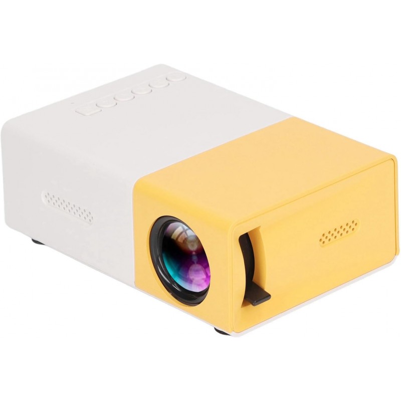 Projecteur HD, Mini Projecteur Jaune Mobile Même Écran Prise en Charge de l'Imagerie par Réflexion Diffuse 23 Langues Mini