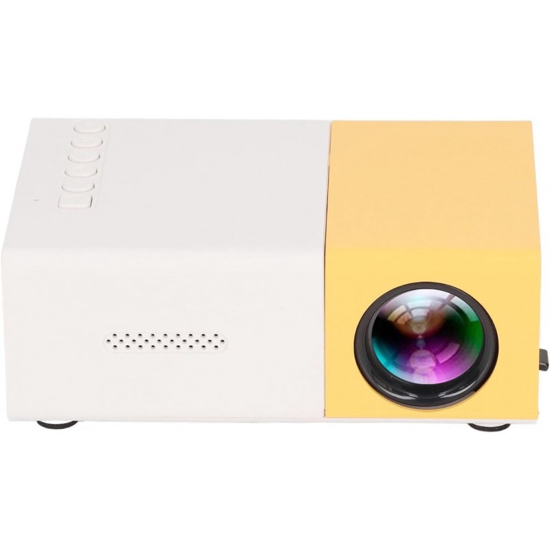Projecteur HD, Mini Projecteur Jaune Mobile Même Écran Prise en Charge de l'Imagerie par Réflexion Diffuse 23 Langues Mini