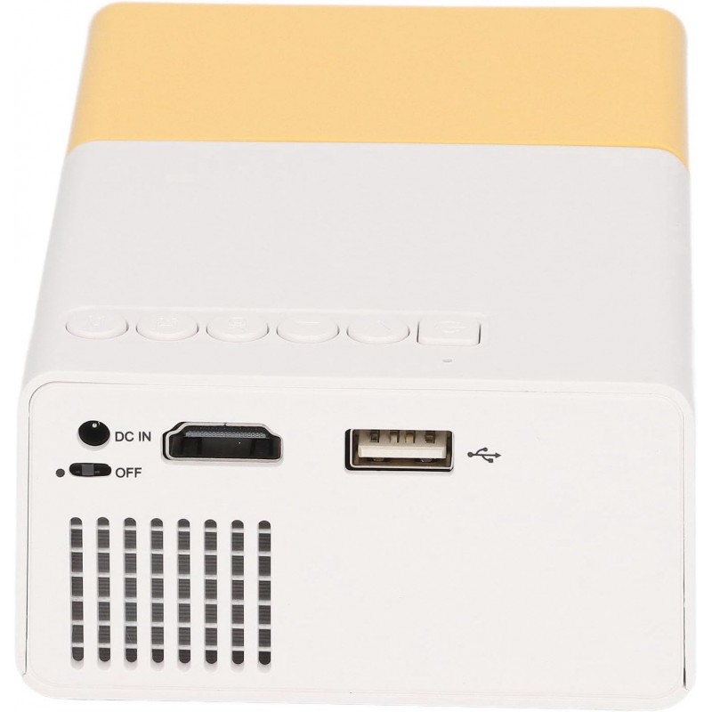 Projecteur HD, Mini Projecteur Jaune Mobile Même Écran Prise en Charge de l'Imagerie par Réflexion Diffuse 23 Langues Mini